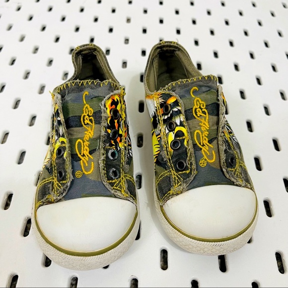 Ed Hardy Other - ED HARDY Chaud Green Camo Sneakers - Kids 9